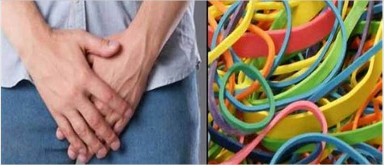 Rubber band around penis